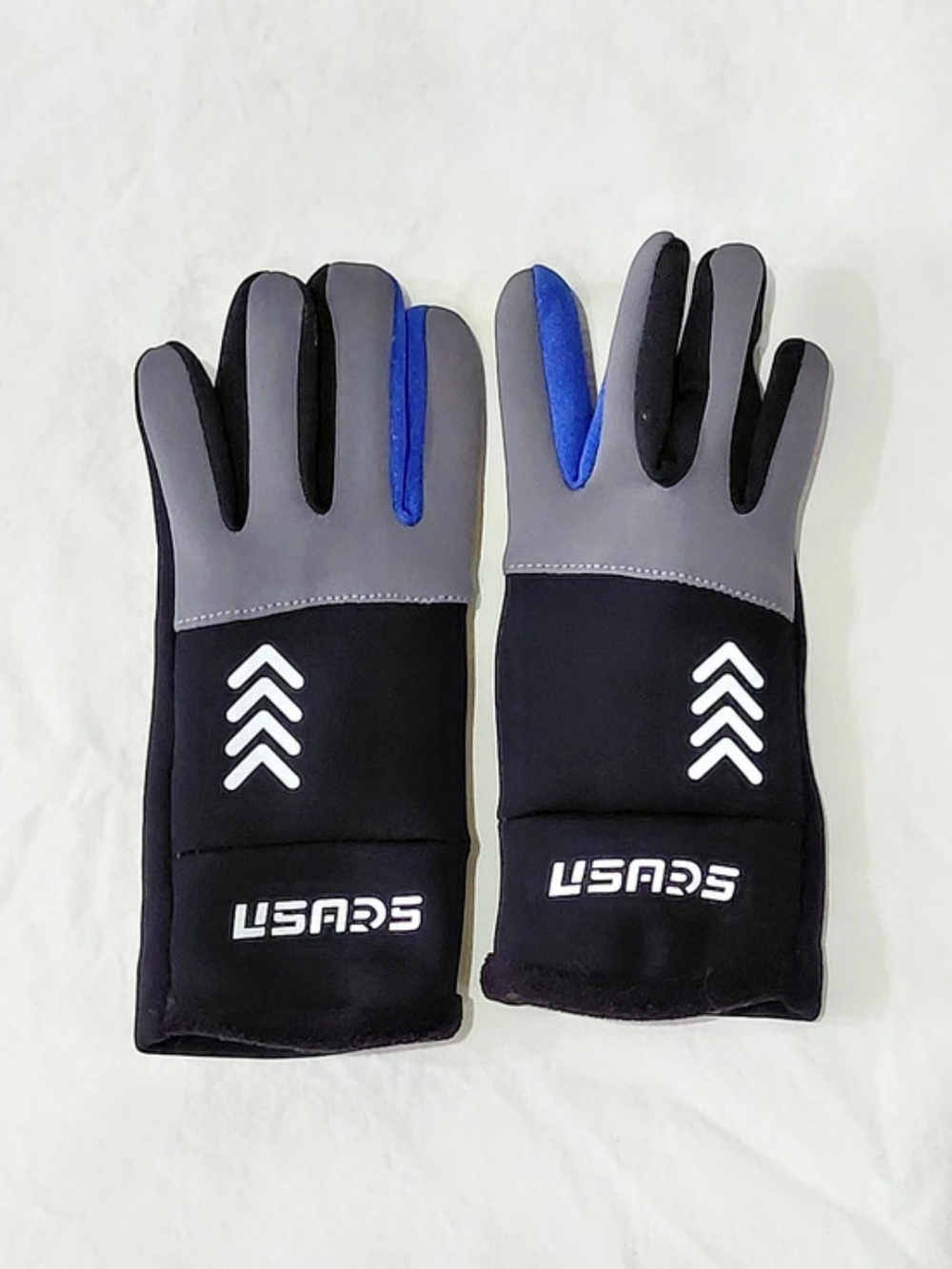 New Seusn Toddler Winter Gloves In Black, Grey& Blue With White Accents